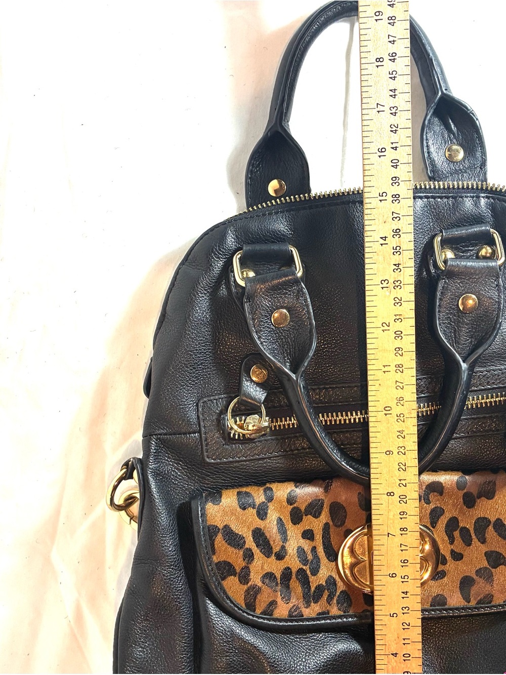 Emma Fox Black Pebbled 100% Genuine Leather Large Satchel Shoulder Bag - Picture 13 of 14
